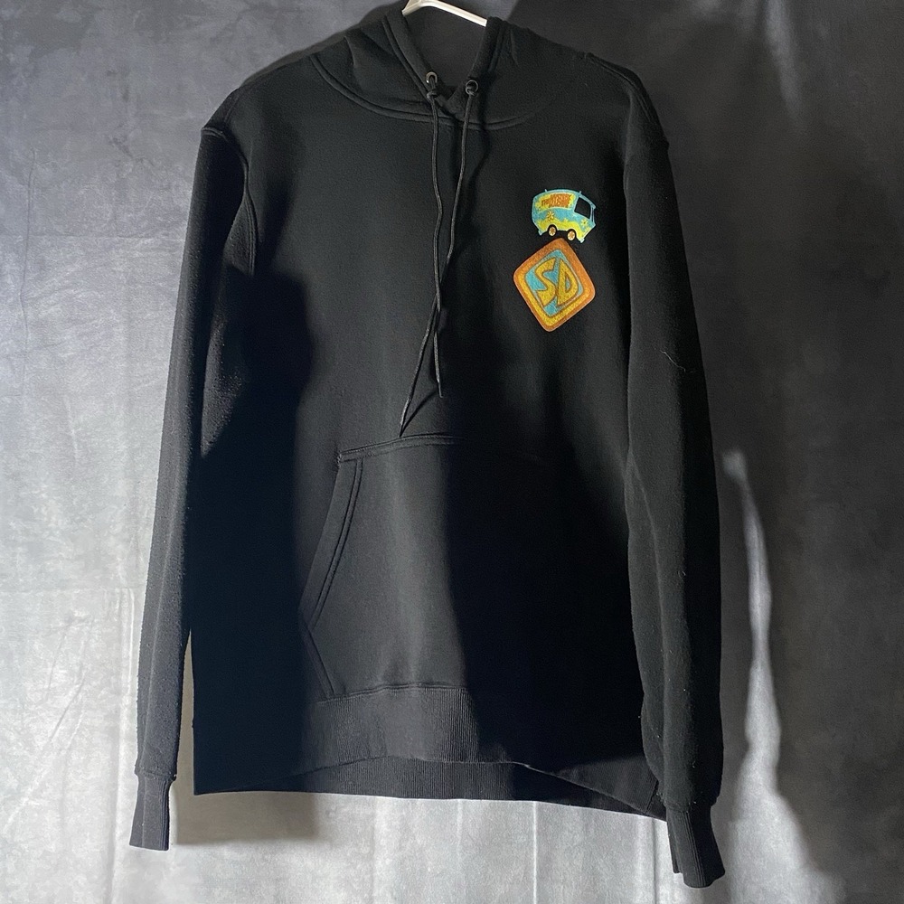 Scooby-Doo Mystery Machine Graphic Hoodie Navy Blue Mens Large Cartoon Pullover‎